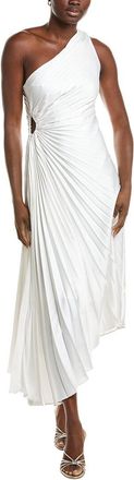 Nicole Miller Accordion Pleated One-Shoulder Midi Dress