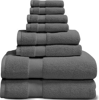 Luxury Home Organic Cotton Bath Towels Set in Gray at Nordstrom Rack
