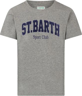 MC2 Saint Barth T-shirt girocollo con stampa logo - Grigio