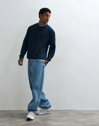 Abercrombie & Fitch maglione girocollo lavorato a maglia navy-blu navy