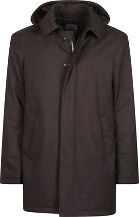 Herno Hooded Wool-Blend Medium Down Jacket