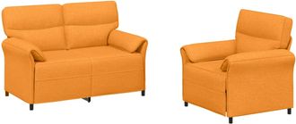 vidaXL Juego De Sof&aacute; 2 Uds. Amarillo Oscuro Tela Vidaxl