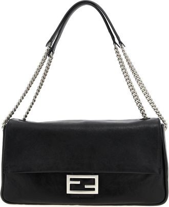 Fendi Baguette Chain Large Borse A Spalla E Tracolla Nero-Donna