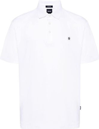 BOSS logo-appliqué polo shirt - men - Cotton - L - White