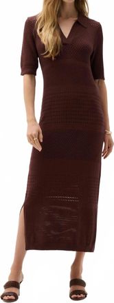 Joseph Ribkoff Viscose Sweater Knit Straight Dress In Mahogany