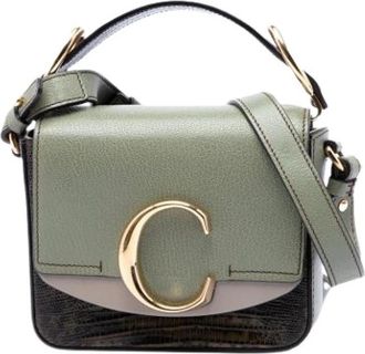 Chlo&eacute; Pre-owned Mini C Satchel - Dames - Vintage Schoudertas - Groen - ONE Size - Leer - Vintage