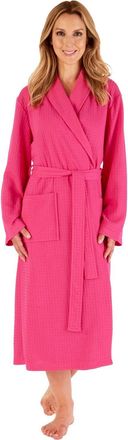 Slenderella Ladies Shawl Collar Waffle Gown HC3301 Raspberry Small