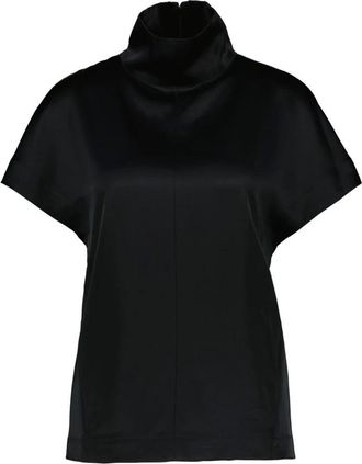 Anine Bing Samson Top - Dames - Blouses & Shirts - Zwart - Maat: L Satijn