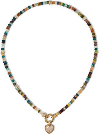 Nadri Beads of Paradise Pav&eacute; Cubic Zirconia Heart Pendant Necklace in Gold at Nordstrom