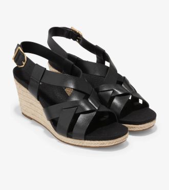 Cole Haan Womens Crystal Wedge Sandal In Black