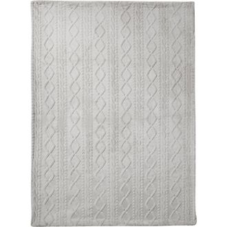 Lucky Brand Cable Knit Faux Fur Throw in Gray at Nordstrom Rack