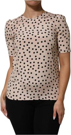 Dolce & Gabbana Dames, Blouses & Shirts, Beige, Maat: S Zijde