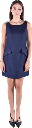 Elisabetta Franchi Mini-jurk van Fresco-wol - Dames - Jurken - Blauw - Maat: M Wol