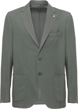 Lubiam Green Classic Lapel Wool Blazer