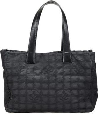 Chanel Pre-owned Tote Bags, female, Black, Size: ONE SIZE Pre-owned Canvas chanel-bags