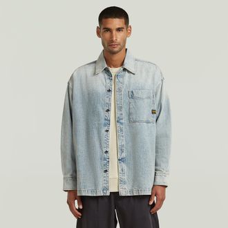 G-Star Boxy Fit Overshirt - Lichtblauw - Heren