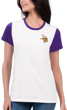 G-III 4Her by Carl Banks Womens G-III 4Her by Carl Banks White/Purple Minnesota Vikings Fashion Illustration T-Shirt at Nordstrom, Size Xx-Large