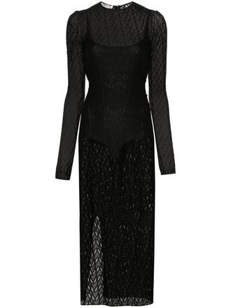 Alessandro Vigilante semi-sheer mesh dress - Black