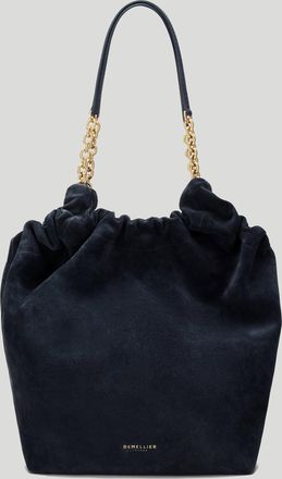 DeMellier The Miami in Midnight Blue Suede & Midnight Blue Smooth Leather Shoulder bag