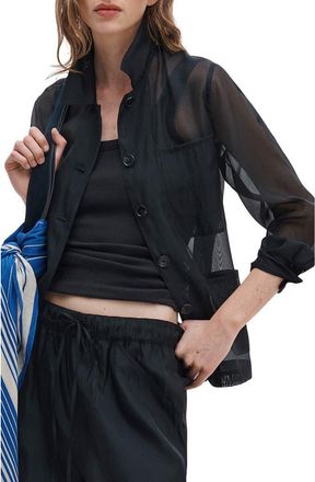 Rag & Bone Jolene Organza Chore Jacket in Black at Nordstrom, Size Xx-Small