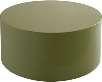 Oviala Mesa de centro redonda de 80 cm en MDF lacado verde oliva