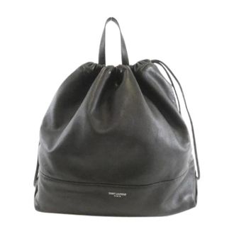Saint Laurent Pre-owned Lambskin Backpack - unisex - Yves Saint Laurent Vintage - Vintage Backpacks - Black - ONE SIZE - Pre-owned