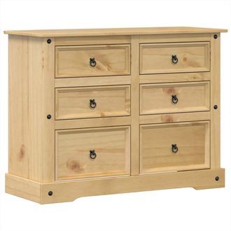 vidaXL C&oacute;moda Cajonera Corona Madera Maciza De Pino 112x48x91 Cm Vidaxl
