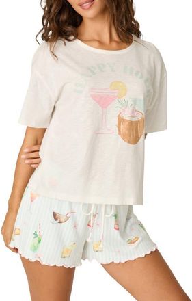 PJ Salvage Happy Hour Graphic Sleep Tee in Ivory at Nordstrom, Size X-Large
