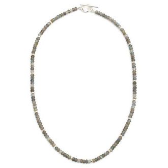 Jan Leslie Gemstone Beaded Necklace With Sterling Silver Lobster Closure in Labradorite at Nordstrom, Size 20