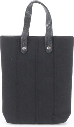 Herm&egrave;s Black Leather Handbag Shoulder Bag Tote Bag (Pre-Owned)