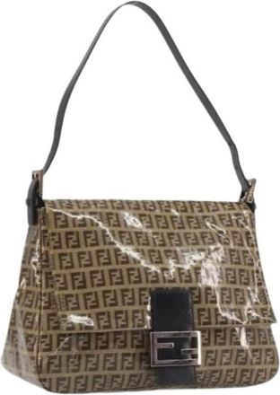 Fendi Pre-owned Zucchino Canvas Hand Bag - Dames - Vintage Schoudertas - Bruin - ONE Size - Leer - Vintage
