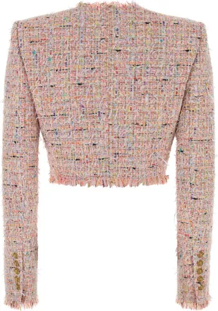 Balmain Womens Bolero Blazer Multicolor Nylon Cotton Polyester Blazers