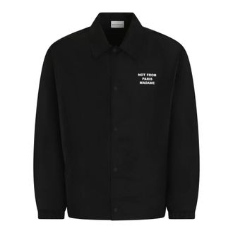 Drôle de Monsieur Jassen, Heren, Zwart, XL, Zwarte Slogan Jas voor Heren