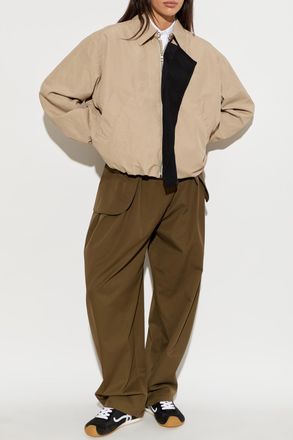 Loewe Jacket With Decorative Insert By The Zipper, Womens, Beige
