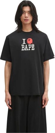 A Bathing Ape A Bathing Ape, Tops, Heren, Zwart, XL, Katoen, Inside Out Logo T-shirt