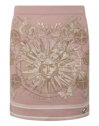 Philipp Plein Knitted Mini Skirt Butterfly Tattoo