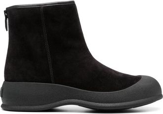 Bally Black Minimalist Suede Ankle Boots