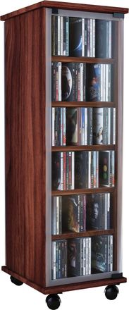 ebuy24 Ebuy24 - Vcm Cd Shelf Wood Gabinete De Cd Con Puertas De Vidrio De Seguridad Esg Para 204 Cd O 72 Dvds Dimensiones: Al. 98 X An. 31 X T. 35 Cm Estante