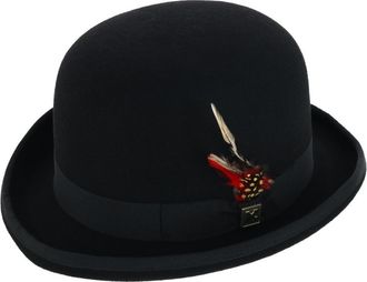 Kenny K Mens Wool High Derby Hat with Grosgrain Hatband