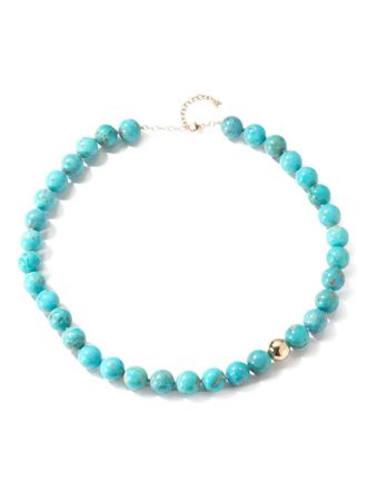 Mateo Bijoux 14kt yellow gold turquoise choker necklace - Blu