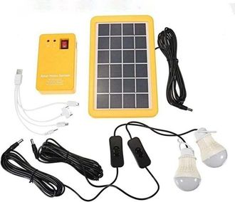 OEM Set Di Pannelli Solari Per Uso Domestico Con 3 Lampade A Led, Illuminazione Di Emergenza E 4 Porte Usb Per LUtilizzo In Giardino