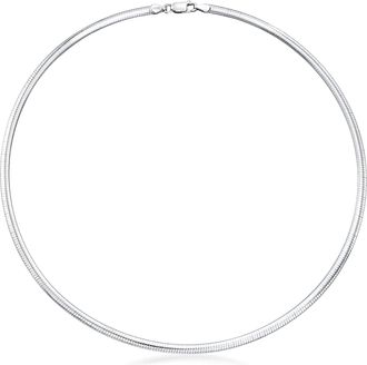 Ross-Simons Italian 4mm Sterling Silver Domed Omega Necklace