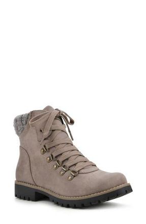 White Mountain Primed Lace-Up Boot in Taupe/Fabric at Nordstrom Rack, Size 6.5