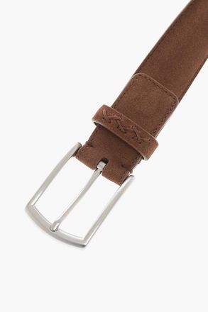 Ermenegildo Zegna Cintura in Suede con Fibbia in Metallo Ermenegildo Zegna