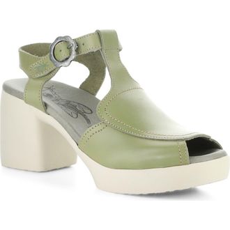 FLY London Flig Ankle Strap Platform Sandal in Smog at Nordstrom, Size 10-10.5Us
