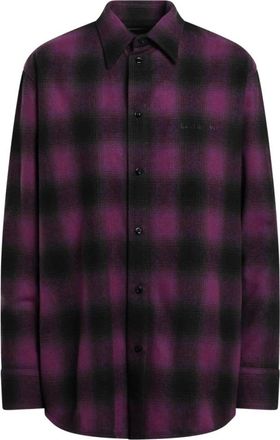 Balenciaga Flanellen overhemd - Dames - Blouses & Shirts - Paars - Maat: XS Flanel