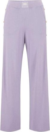 Elisabetta Franchi Dames, Broeken, Paars, Maat: M Viscose