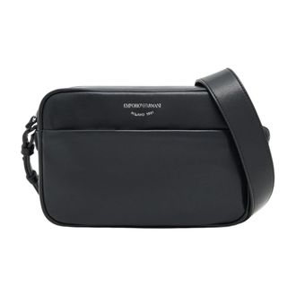 Emporio Armani Tassen, Dames, Zwart, ONE Size, Leer, Rechthoekige Schoudertas