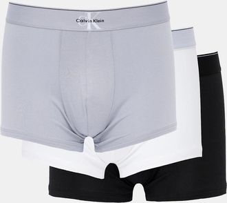 Calvin Klein Mens Calvin Klein 3-Pack Graphic Monogram Mens Cotton Trunks - Black - Size: 35/34/32
