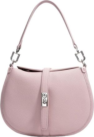 Generic Compatible For Womens Bag Leather Crescent Cross Body Simple Shoulder(Pink)
